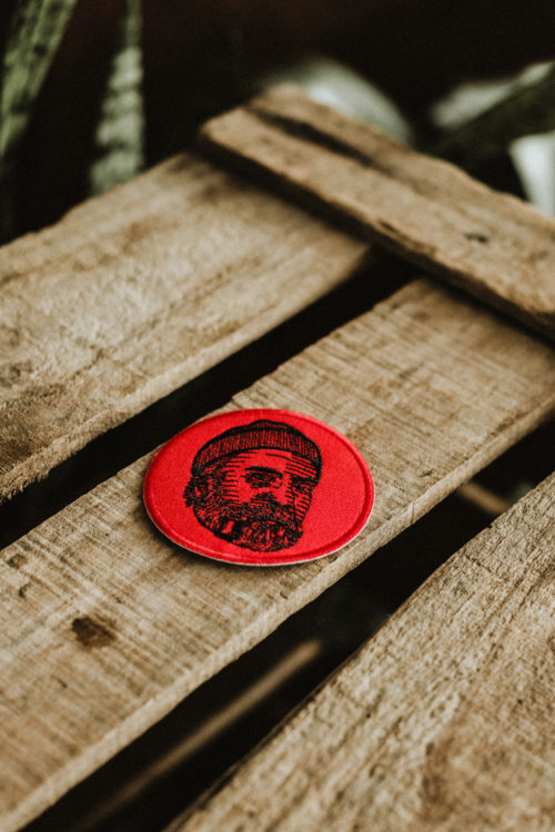 Lobo Face Round Red Patch