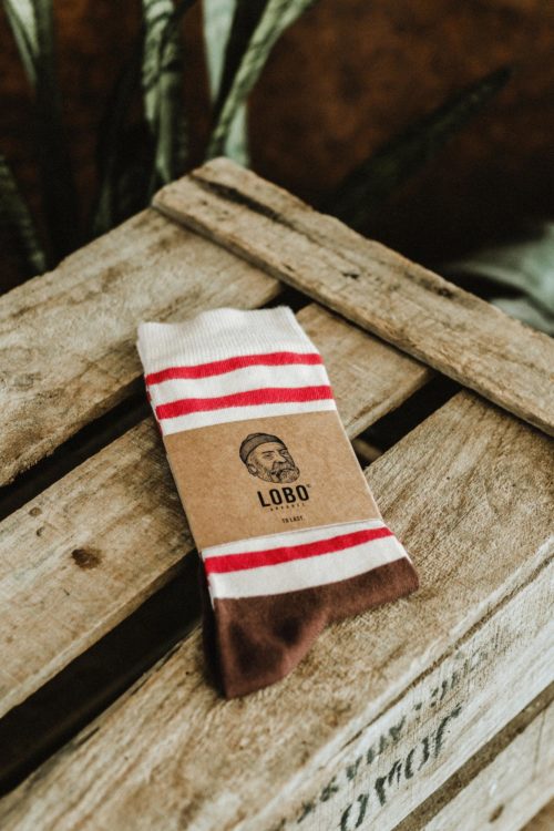 Lobo Red Stripes Socks