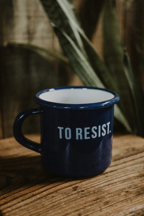 Lobo "To Resist" Enamel Mug