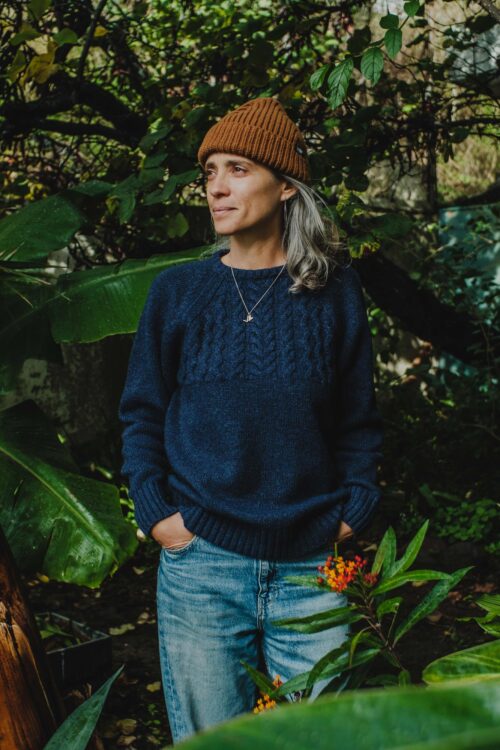 Lobo Blue Fisherman Wool Sweater